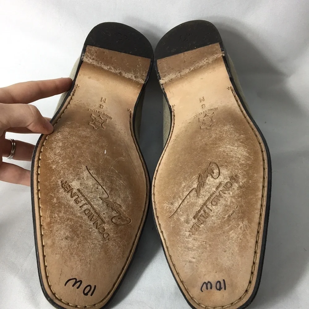 Donald J. Pliner Mens Fabric & Leather Slip-On Loafers Size 8 Like-NEW Condition
